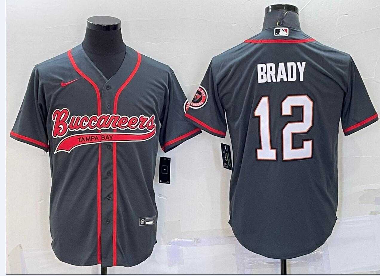 Men's Tampa Bay Buccaneers #12 Tom Brady Grey Stitched Cool Base Nike Baseball Jersey,We sell and wholesale Men's Tampa Bay Buccaneers #12 Tom Brady Grey Stitched Cool Base Nike Baseball Jersey on line form chian!